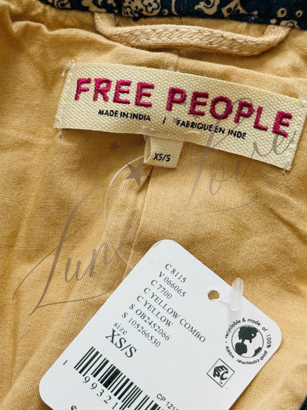 FREE PEOPLE Henlow Embroidered Duster In Yellow Combo (size XS/S) NWT - Picture 10 of 10